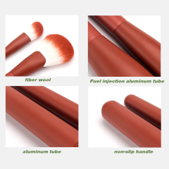 Scarlet Bright Red Dual Color Hair Makeup Brush 12 PCS Set