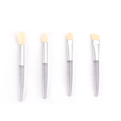 Silver Transparent Glitter Powder Handle Makeup brush 4 PCS Set