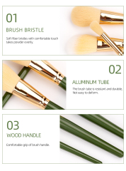 Professional 11 PCS Yellow And Green Makeup Brush Series