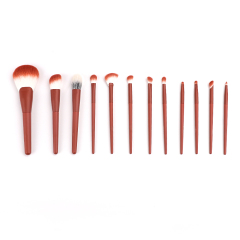 Scarlet Bright Red Dual Color Hair Makeup Brush 12 PCS Set
