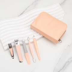 5 PCS Light Orange Pink Exquisite Manicure Set