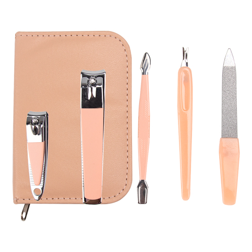 5件套浅橙粉色精致美甲套装