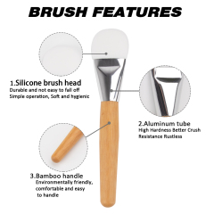 Bamboo Handle Silicone Facial Mask Brush