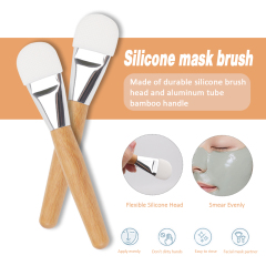 Bamboo Handle Silicone Facial Mask Brush