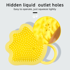 三色猫爪形硅胶淋浴刷