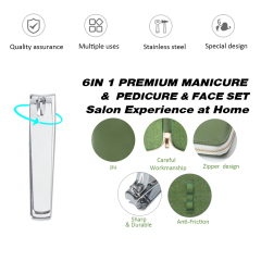 Green Color 6 PCS Manicure Set Natural Style