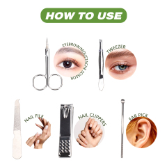 Wood Grain Bag 5 PCS Manicure Set