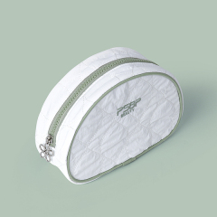 Customized Organic Cotton Soft Makeup Bag Cosmetic Pouch with Nylon Zipper