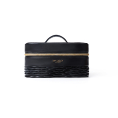 Custom Smooth Vegan Rectangle Leather Makeup Bags Handbags Travel Waterproof Anti-Dust Large PU Cosmetic Bag for Girls