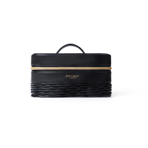 Custom Smooth Vegan Rectangle Leather Makeup Bags Handbags Travel Waterproof Anti-Dust Large PU Cosmetic Bag for Girls