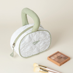 White Color Portable Storage Cosmetics Handbag Travel Bag Casual Pouch for Small Things Phone Lipstick Makeup Brushes with Tote