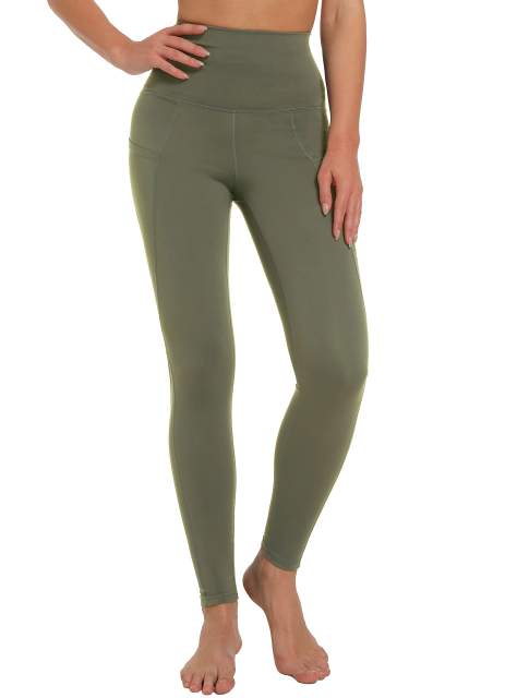 Women High Waisted Workout Leggings Olive Green