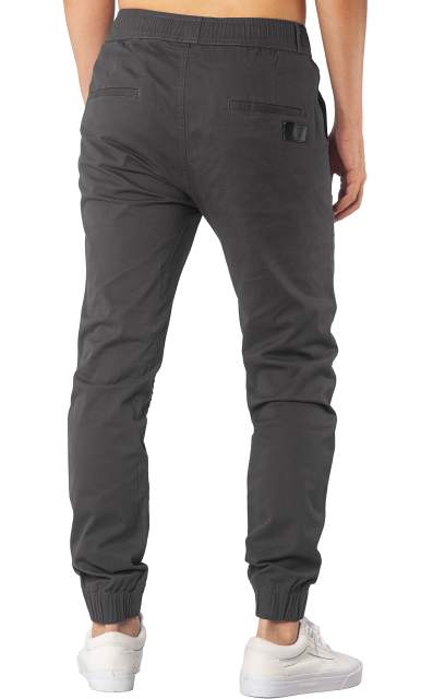 Man Khaki Jogger Pants with Wrinkled Design Dark Khaki
