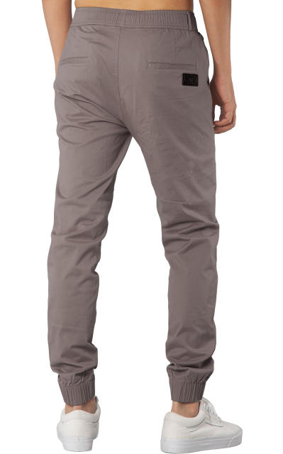 Man Khaki Jogger Pants with Wrinkled Design Mid Grey