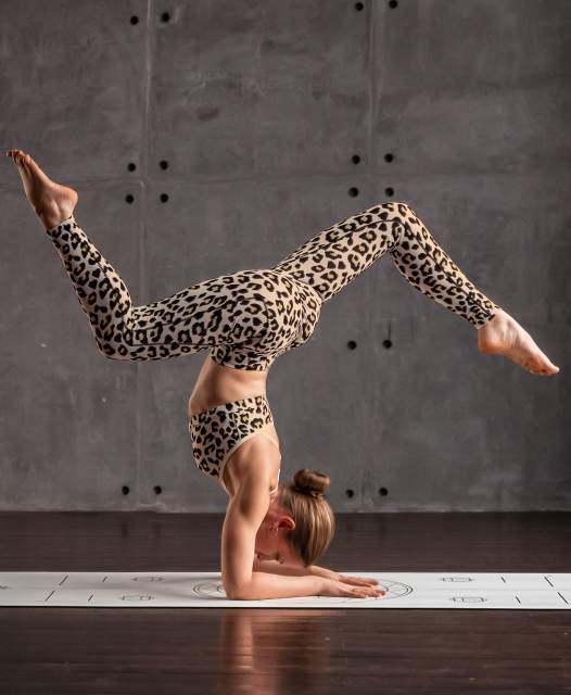 Women High Waisted Workout Leggings Leopard