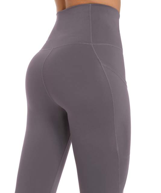 Women High Waisted Workout Leggings Silver Purple