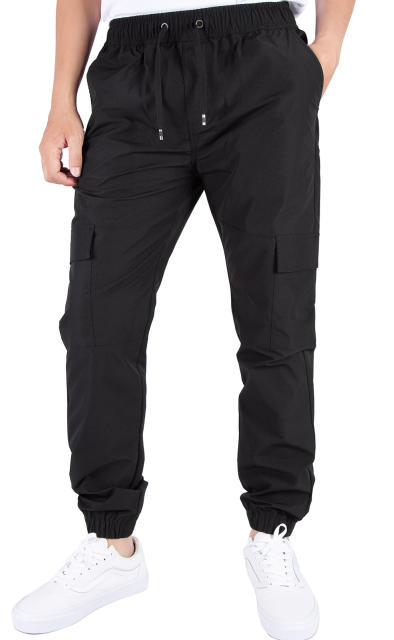 Man Lightweight Cargo Jogger Pants Black