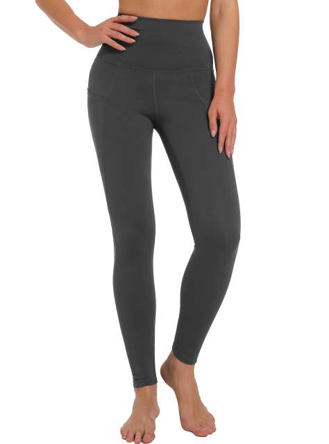 Women High Waisted Workout Leggings Charcoal Grey