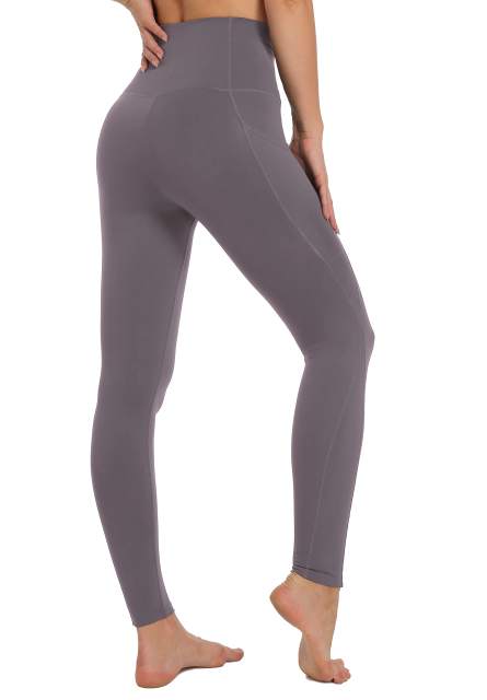 Women High Waisted Workout Leggings Silver Purple