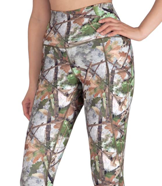 Women High Waisted Workout Leggings Woodstick Printed