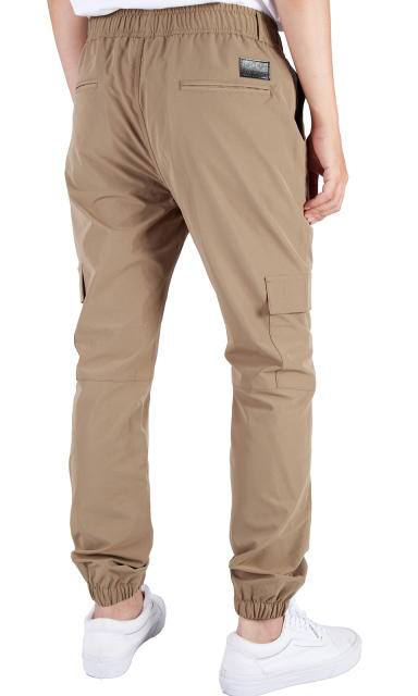 Man Lightweight Cargo Jogger Pants Slim Fit Khaki