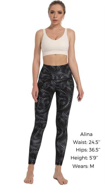 Women High Waisted Workout Leggings Dragon Printed