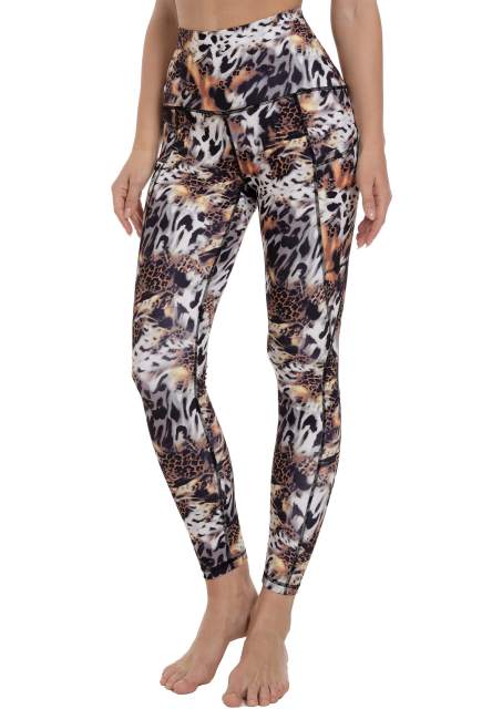 Women High Waisted Workout Leggings Dark Grey Classic Camo