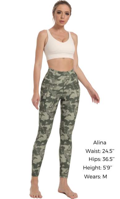 Women High Waisted Workout Leggings Camo