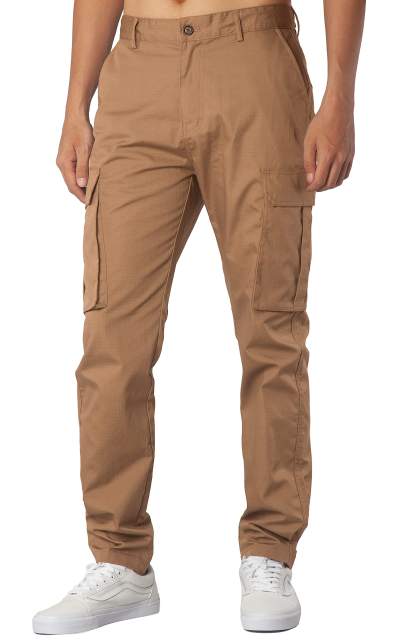 Men Ripstop Work Cargo BDU Pants Brown