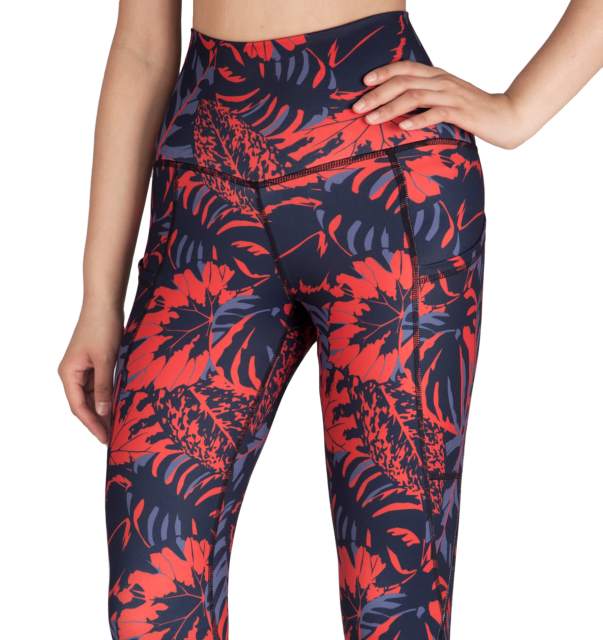 Women High Waisted Workout Leggings Red Maple Leaves