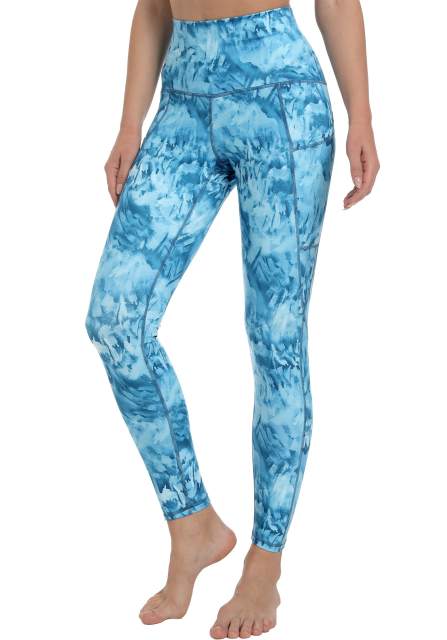 Women High Waisted Workout Leggings Brushwork