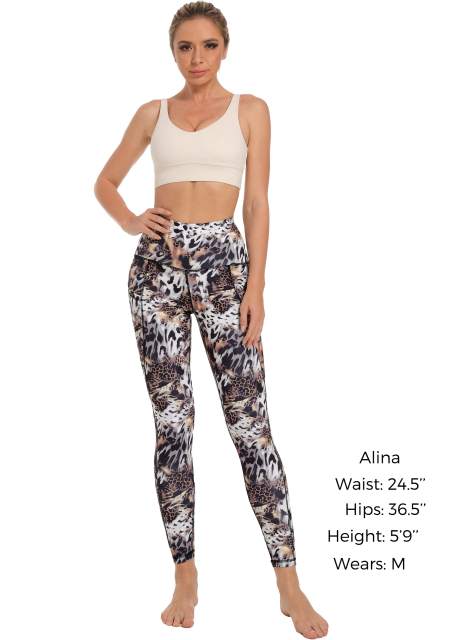 Women High Waisted Workout Leggings Tiger Printed