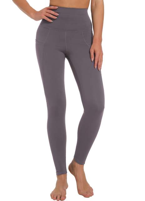 Women High Waisted Workout Leggings Silver Purple