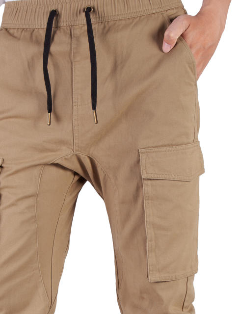 Man Cargo Jogger Pants Dark Khaki