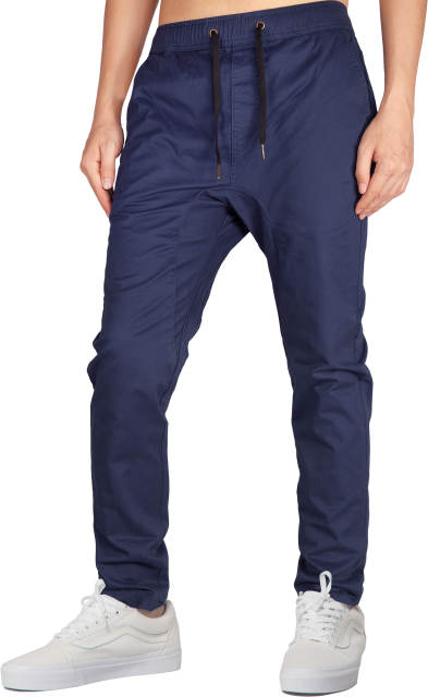 Men’s Jogger Pants with Pockets Open Hem Slim Fit Navy Blue