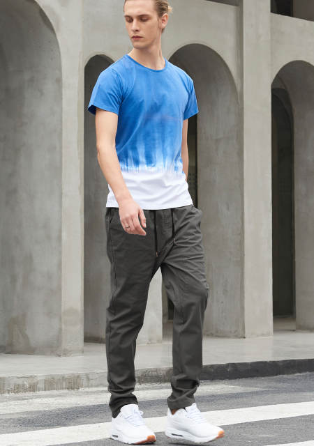 Men’s Jogger Pants with Pockets Open Hem Slim Fit Dark Grey
