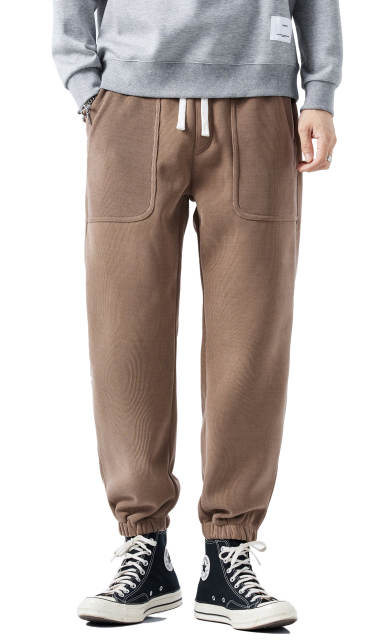 Mens Fleece Lined Sweatpants Winter Warm Running Outdoor Jogger Pants  Regular Fit Khaki