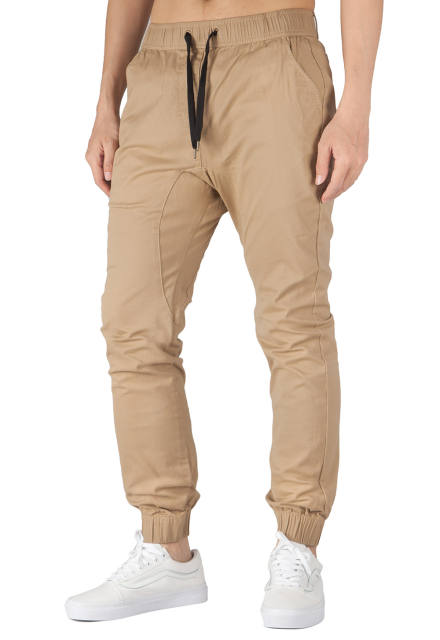 Man Khaki Jogger Pants Slim Fit Khaki