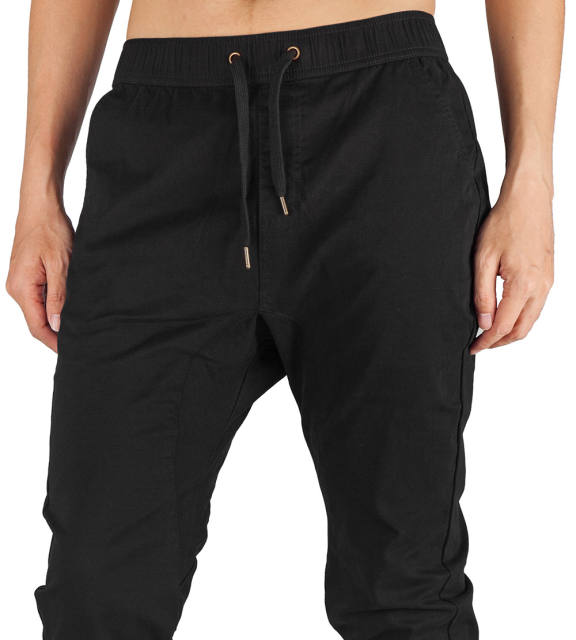 Man Khaki Jogger Pants Slim Fit Black