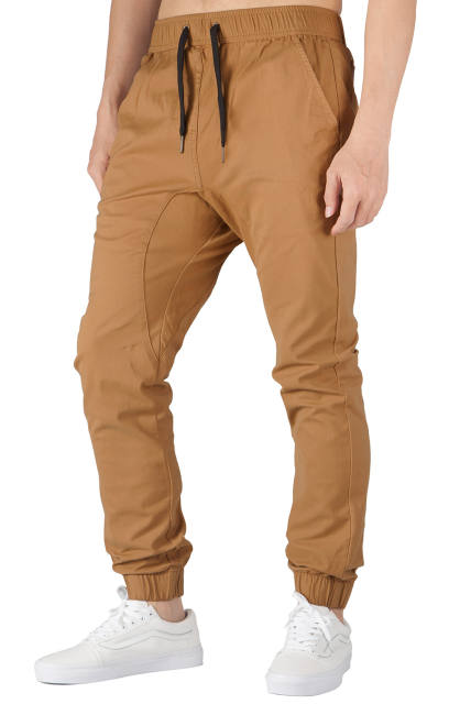 Man Khaki Jogger Pants Slim Fit Tan