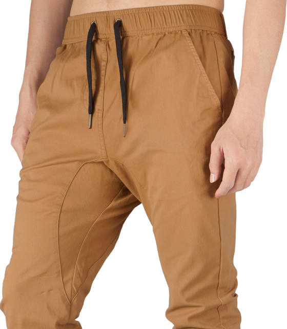 Man Khaki Jogger Pants Slim Fit Tan