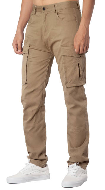 Man Cargo Work Pants Straight Fit Khaki