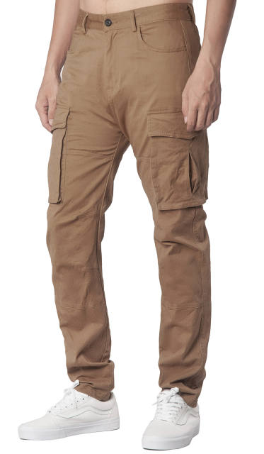 Man Cargo Work Pants Straight Fit Dark Khaki