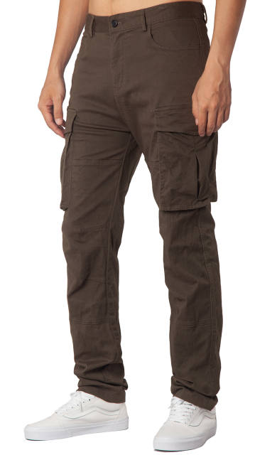 Man Cargo Work Pants Dark Brown