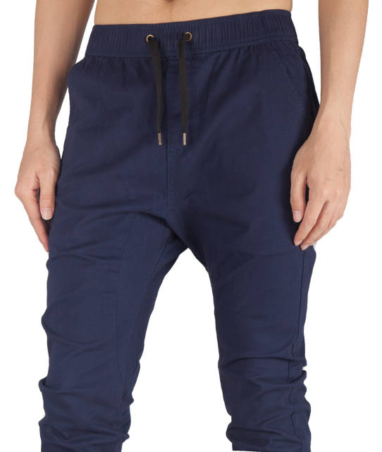 Man Khaki Jogger Pants Slim Fit Navy Blue