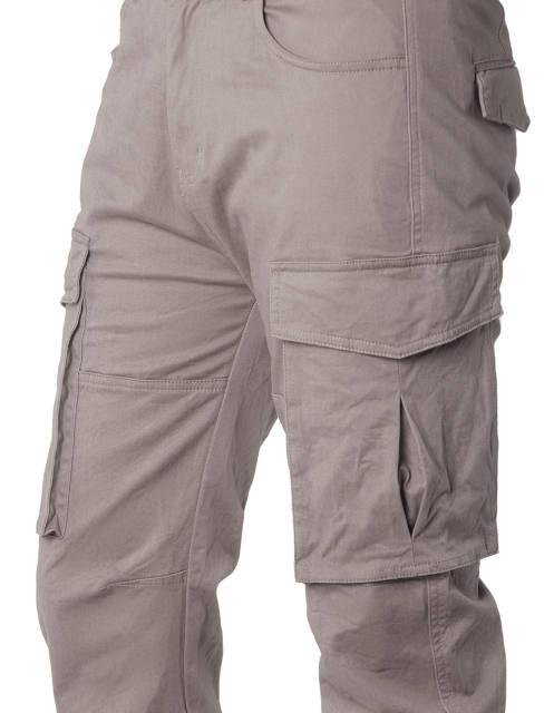 Man Cargo Work Pants Straight Fit Mid Grey