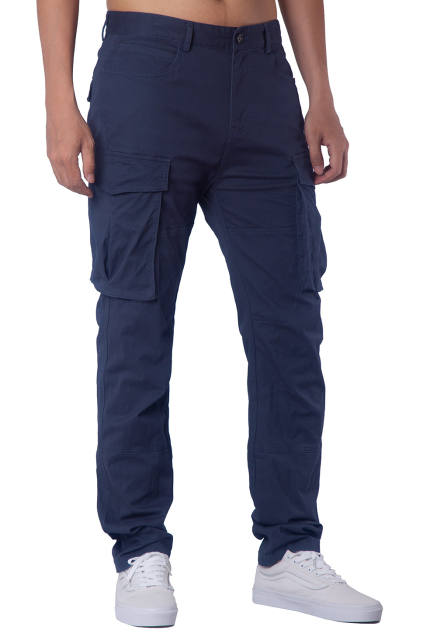 Man Cargo Work Pants Straight Fit Navy Blue