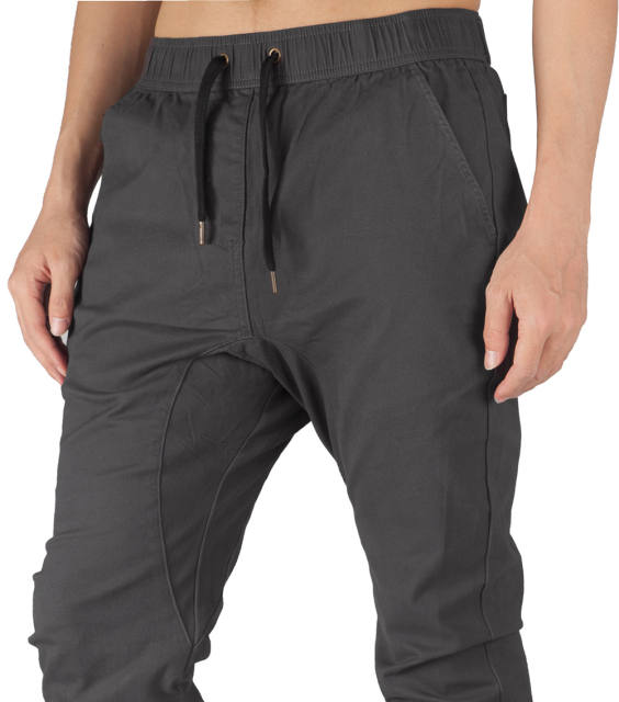 Man Khaki Jogger Pants Slim Fit Dark Grey