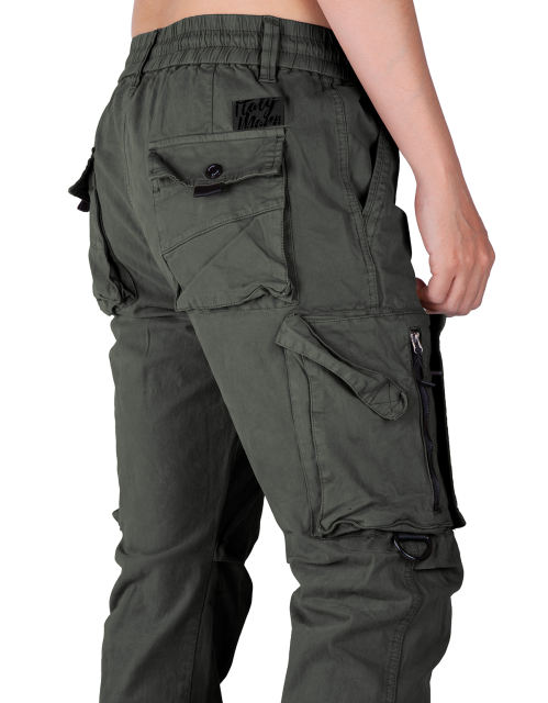 Man Wild Cargo Jogger Pants Slim Fit Army Green