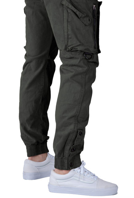 Man Wild Cargo Jogger Pants Slim Fit Army Green